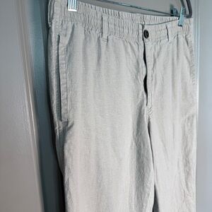 28 Palms Linen Blend Pull-On Trousers | Natural Tan | Size M/30